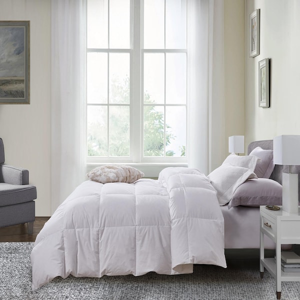 Serta All Season White Down 100% Cotton Comforter, White, Twin SE006311 - main